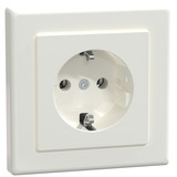 Merten Schutzkontaktsteckdose mit Schraubklemme weiß (glänzend), Retail