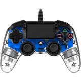 Nacon Wired Illuminated Compact Controller, Gamepad transparent/blau, PlayStation 4, PC