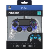 Nacon Wired Illuminated Compact Controller, Gamepad transparent/blau, PlayStation 4, PC