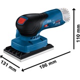 Bosch Akku-Schwingschleifer GSS 12V-13 Professional solo blau/schwarz, ohne Akku und Ladegerät, in L-BOXX, 3 Schleifplatten