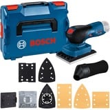 Bosch Professional Akku-Schwingschleifer GSS 12V-13 Professional solo blau/schwarz, ohne Akku und Ladegerät, in L-BOXX, 3 Schleifplatten