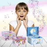 CRAZE Prinzessin Kinder-Schmuckkästchen mit Spieluhr, Aufbewahrungsbox hellblau/mehrfarbig