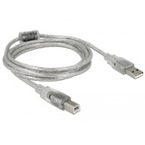 DeLOCK Kabel USB 2.0 Typ-A Stecker > USB 2.0 Typ-B Stecker transparent, 2 Meter