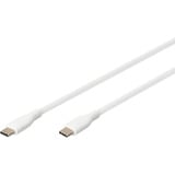 Digitus USB 2.0 Silikon-Anschlusskabel USB-C > USB-C weiß, 1 Meter, PD, Laden mit bis zu 60 Watt