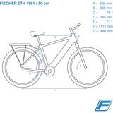 FISCHER Fahrrad Viator ETH 1861 (2022), Pedelec schwarz (matt), 55 cm Rahmen, 28"