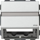 Gira Datenhaube mit Tragring und Beschriftungsfeld für Kommunikationstechnik, Abdeckung aluminium, Retail