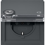 Gira Schutzkontaktsteckdose Typ F 16 Ampere 250 Volt mit Klappdeckel und Schloss anthrazit, Retail