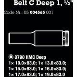 Wera Belt C Deep 1 Steckschlüsseleinsatz-Satz, 1/2" schwarz, 6-teilig, lang