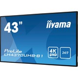 iiyama LH4370UHB-B1, Public Display schwarz, UltraHD/4K, HDMI, Android