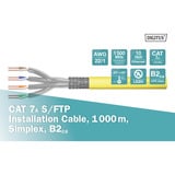 Digitus Professional Cat.7a S/FTP Verlegekabel simplex, B2ca gelb, 1.000 Meter Trommel