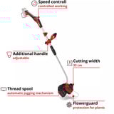 EINHELL Power X-Change Akku-Rasentrimmer GE-CT 18/33 Li E-Solo, 18Volt rot/schwarz, ohne Akku und Ladegerät