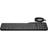 HP 405 Multi-Device Backlit Wired Keyboard, Tastatur schwarz, DE-Layout, Plunger