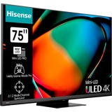 Hisense 75U8KQ, LED-Fernseher 189 cm (75 Zoll), schwarz/anthrazit, UltraHD/4K, Triple Tuner, HDR10, WLAN, LAN, Bluetooth. Free-Sync, 120Hz Panel