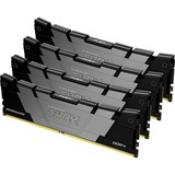 Kingston FURY DIMM 64 GB DDR4-3600 (4x 16 GB) Quad-Kit, Arbeitsspeicher schwarz, KF436C16RB12K4/64, Renegade, INTEL XMP