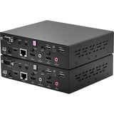 Lindy Dual Head HDMI, Cat.6, USB & RS232 Extender, KVM-Switch schwarz, 100m