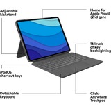 Logitech Combo Touch für iPad Pro 12,9 Zoll (5./6. Generation), Tastatur grau, DE-Layout