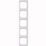 Merten Rahmen fünffach mit Beschriftungsträger weiß (glänzend), Retail