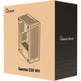 Ocypus Gamma C50 , Tower-Gehäuse weiß, Tempered Glass