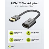 goobay Ultra High-Speed HDMI-Flexiadapter, Kabel schwarz/gold