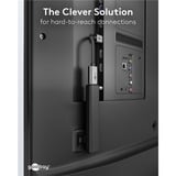 goobay Ultra High-Speed HDMI-Flexiadapter, Kabel schwarz/gold