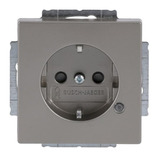 Busch-Jaeger Schutzkontakt Steckdosen Einsatz mit LED Kontrolllicht edelstahl, Retail