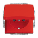 Busch-Jaeger Schutzkontaktsteckdose Einsatz 20 Euro-Stecker EUKB-917 rot, Retail