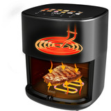 Cecotec Heißluftfritteuse Cecofry&Grill Duoheat 6500 schwarz, 2.200 Watt, Korb 6,5 Liter, mit Sichtfenster, doppeltes Heizelement