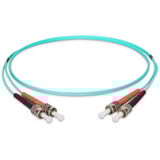 Digitus LWL Patchkabel, Duplex, ST > ST Stecker, Multimode OM3 türkis, 1 Meter