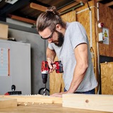 EINHELL Akku-Schlagbohrschrauber TE-CD 18/2 Li-i +22, 18Volt rot/schwarz, Li-Ionen Akku 2,5Ah, Koffer E-Box Basic + Bit-Bohrer-Set