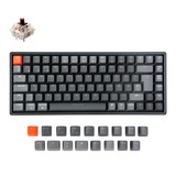 Keychron K2 Version 2, Gaming-Tastatur schwarz/grau, DE-Layout, Gateron Brown, Aluminiumrahmen, RGB