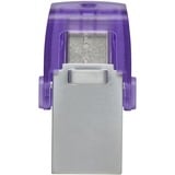 Kingston DataTraveler microDuo 3C 256 GB, USB-Stick violett/transparent, USB-A 3.2 Gen 1, USB-C 3.2 Gen 1