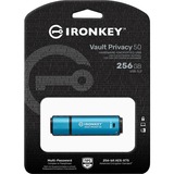 Kingston IronKey Vault Privacy 50 256 GB, USB-Stick hellblau/schwarz, USB-A 3.2 Gen 1