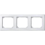 Merten Rahmen dreifach waagerecht und senkrecht 462319 aus Duroplast, glänzend, IP20 weiß (glänzend), Retail