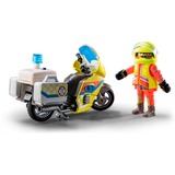 PLAYMOBIL 71205 Notarzt-Motorrad mit Blinklicht, Konstruktionsspielzeug 