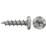 fischer Spanplattenschraube PowerFast II 3,5x20 Halbrundkopf TX 200 Stück, mit Vollgewinde, Edelstahl A2