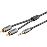 goobay Plus Audio Adapterkabel AUX 3,5mm Klinke > Stereo-Cinch Stecker schwarz/silber, 5 Meter