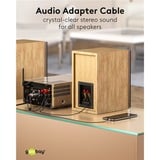 goobay Plus Audio Adapterkabel AUX 3,5mm Klinke > Stereo-Cinch Stecker schwarz/silber, 5 Meter