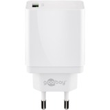 goobay USB Schnellladegerät QC3.0 (18W) weiß weiß, Quick Charge (QC3.0)