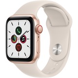 Apple Watch SE, Smartwatch gold/weiß, 40mm, Sportarmband, Aluminium-Gehäuse, LTE