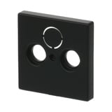 Busch-Jaeger Zentralscheibe matt für Antennendose 2-Loch, Typ 1743-885, Kunststoff, Unterputz, Zentralplatte schwarz (matt), Retail