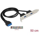 DeLOCK Slotblech 1 x 19 Pin USB 3.0 Pfostenbuchse intern > 2 x USB 3.0 Typ-A Buchse extern, Slotblende 