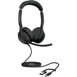 Jabra Evolve2 50, Headset schwarz, Microsoft Teams Version, Bluetooth 5.2, USB-C und USB-A, Stereo