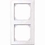 Merten Rahmen für zwei Einheiten, waagerecht und senkrecht montierbar, glänzend, antibakteriell weiß (glänzend), Retail