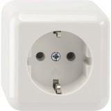 Merten Schutzkontakt-Steckdose Aufputz mit Schraubbefestigung und Steckklemmen, 16 Ampere, 250 Volt weiß (glänzend), Retail