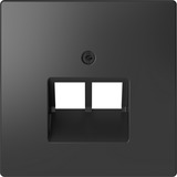 Merten Zentralplatte zweifach für Universal-Anschluss-Einsätze Typ MEG4522-6034 anthrazit, Retail