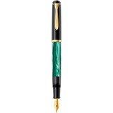 Pelikan Classic M200 - Kolbenfüllhalter Grün-Marmoriert, Füllfederhalter grün/schwarz, Federbreite M