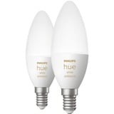 Philips Hue White Ambiance E14, LED-Lampe Doppelpack, ersetzt 25 Watt