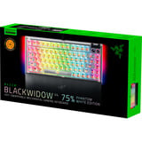 Razer Blackwidow V4 75% - Phantom White Edition, Gaming-Tastatur weiß, US-International-Layout, Razer Orange