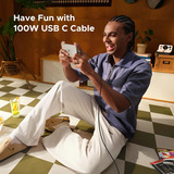 UGREEN Uno USB-C auf USB-C Kabel (100W) schwarz/grau, 3 Meter, PD 100 Watt, mit Display