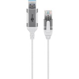 goobay Ethernet-Adapterkabel USB-A 3.2 Gen1 > RJ-45, Slim weiß, 2 Meter